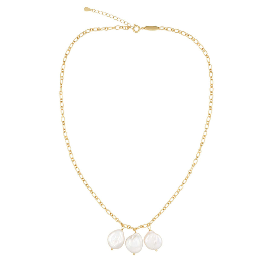 baroque pearls gold necklace