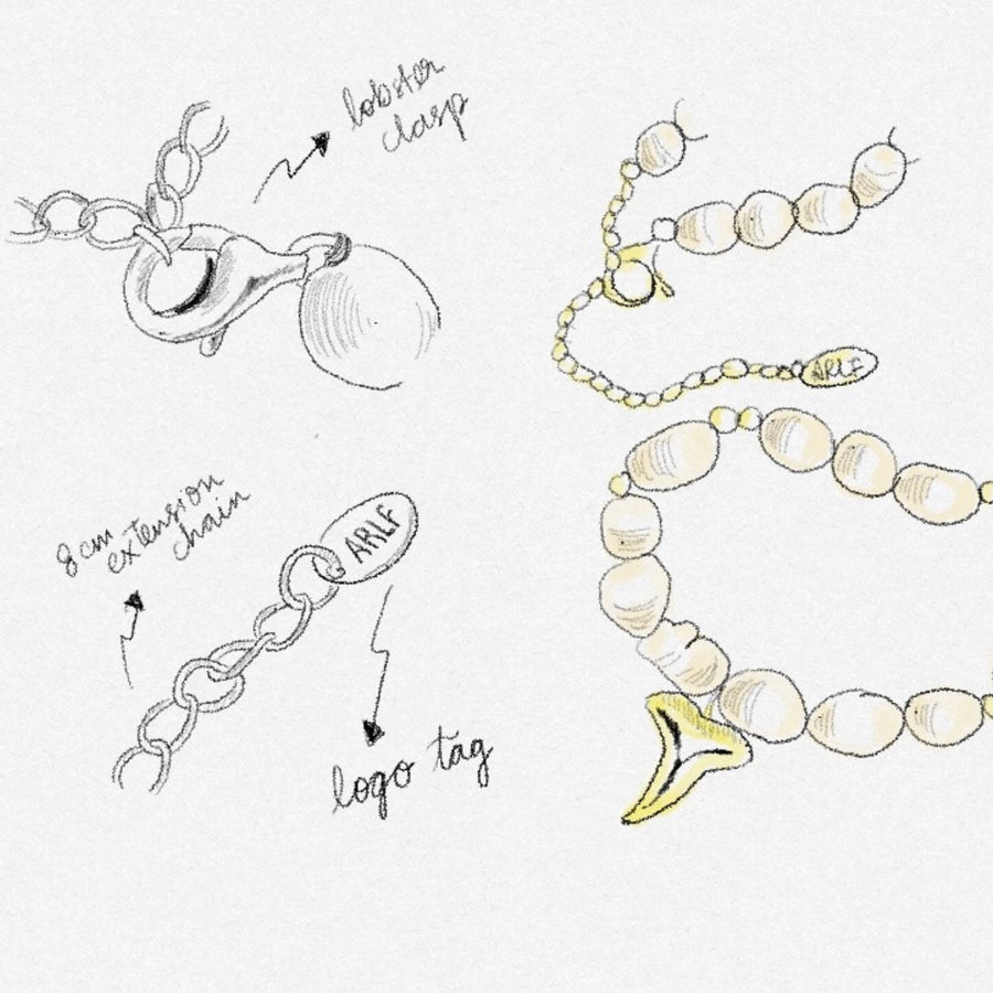 design sketch shark tooth necklace