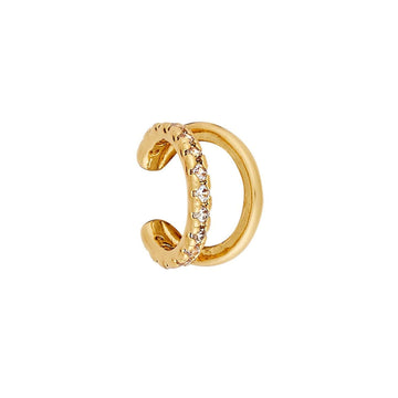 double ear cuff gold pave