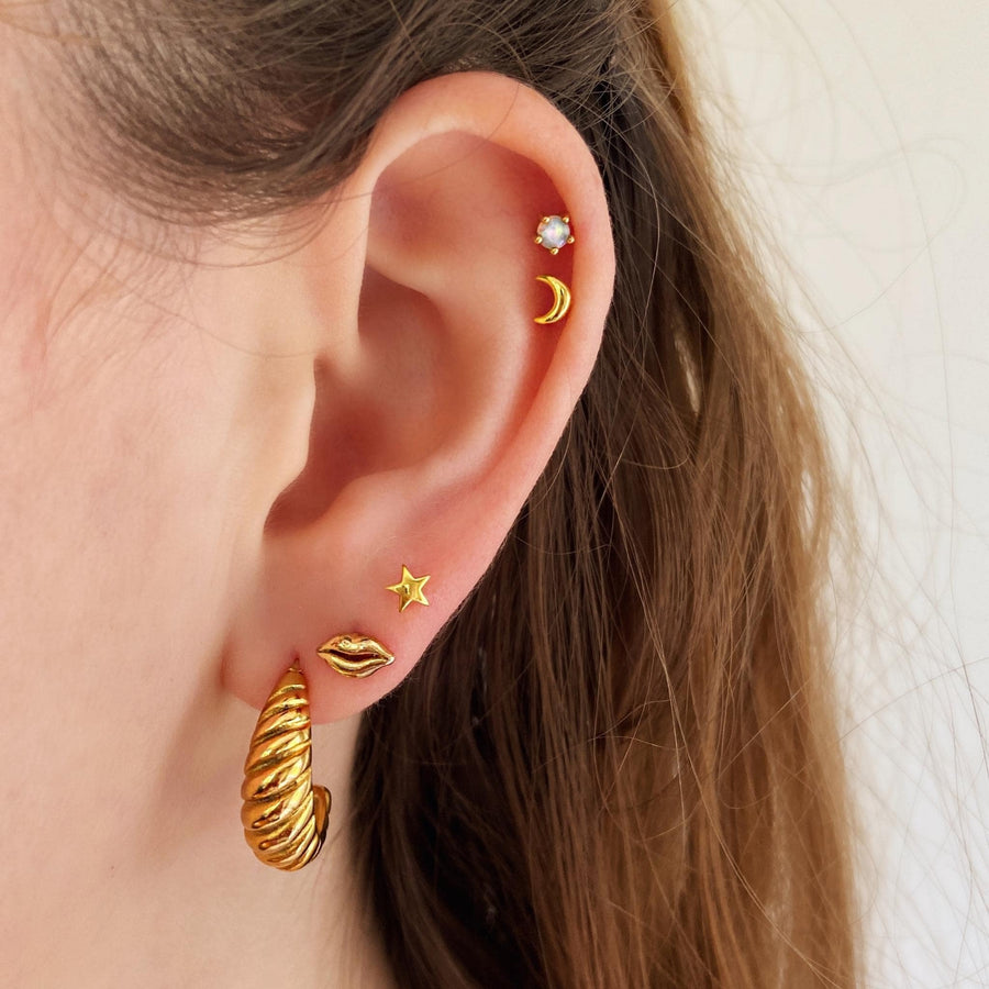 gold stacking earrings