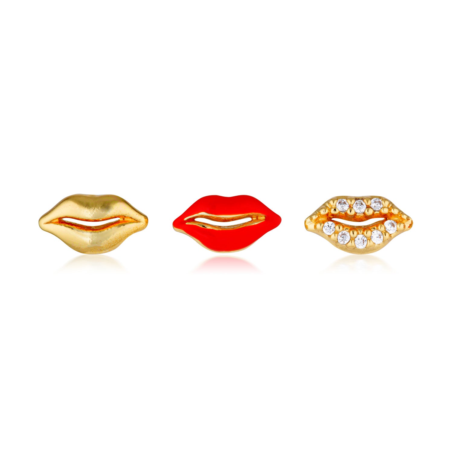 Red lip deals earrings