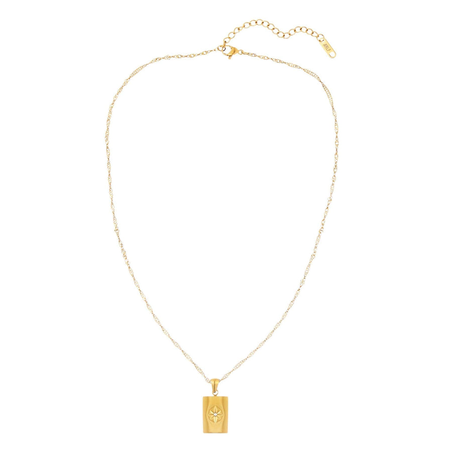 star rectangle pendant necklace in gold