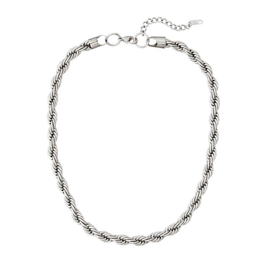 twisted rope silver necklace