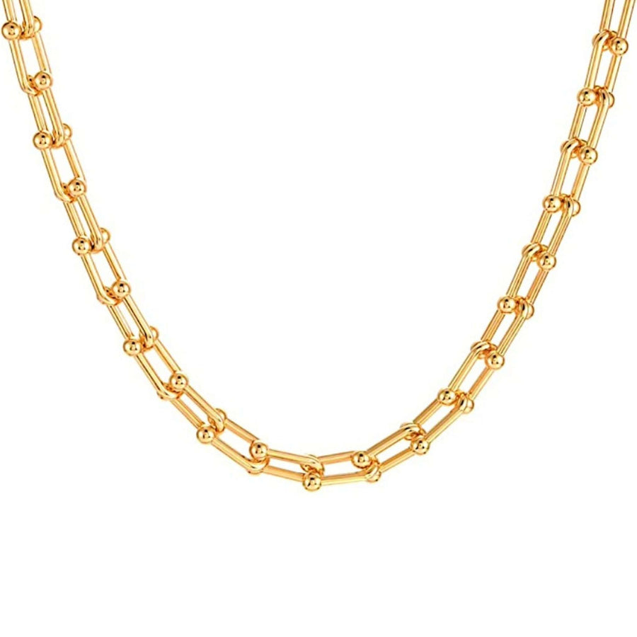 u chain ball gold necklace