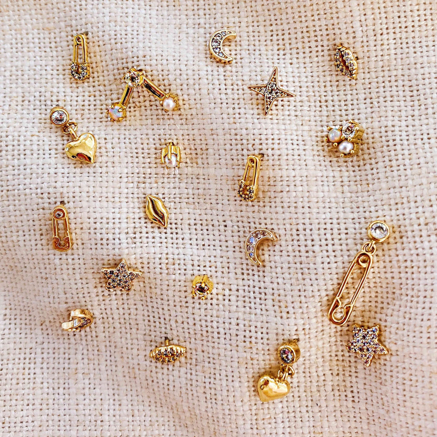 stacking earrings gold studs