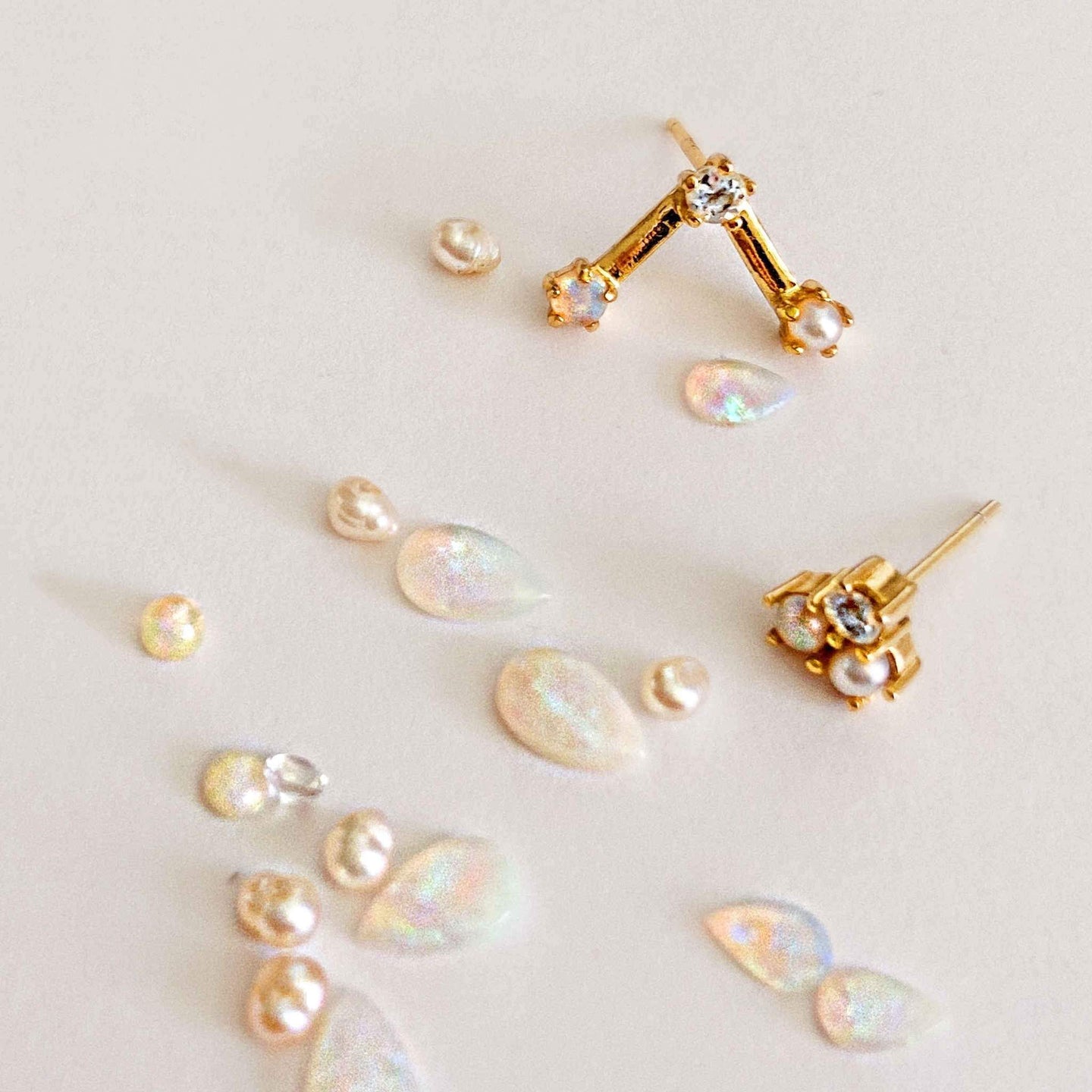 Australian white opal earrings