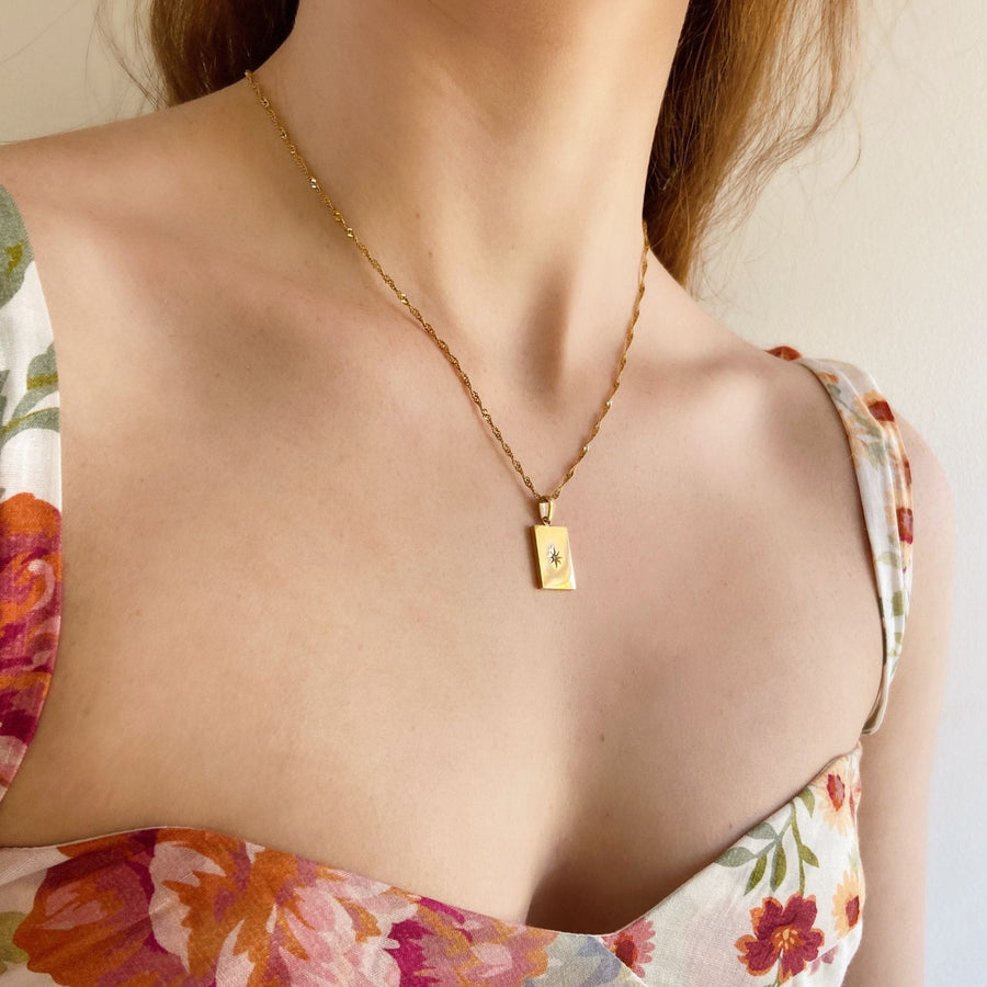 star locket gold necklace