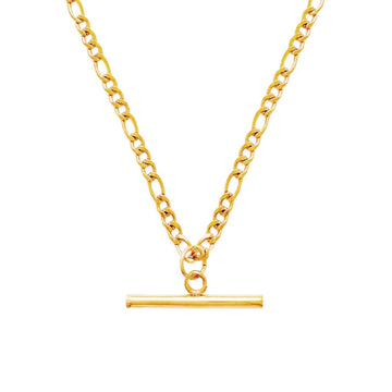fob necklace gold figaro chain