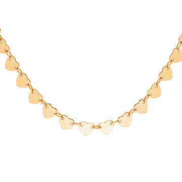 heart choker gold dainty necklace