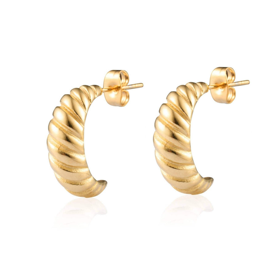 croissant hoop earrings in gold