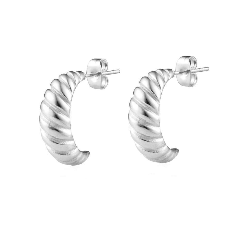 croissant hoops silver