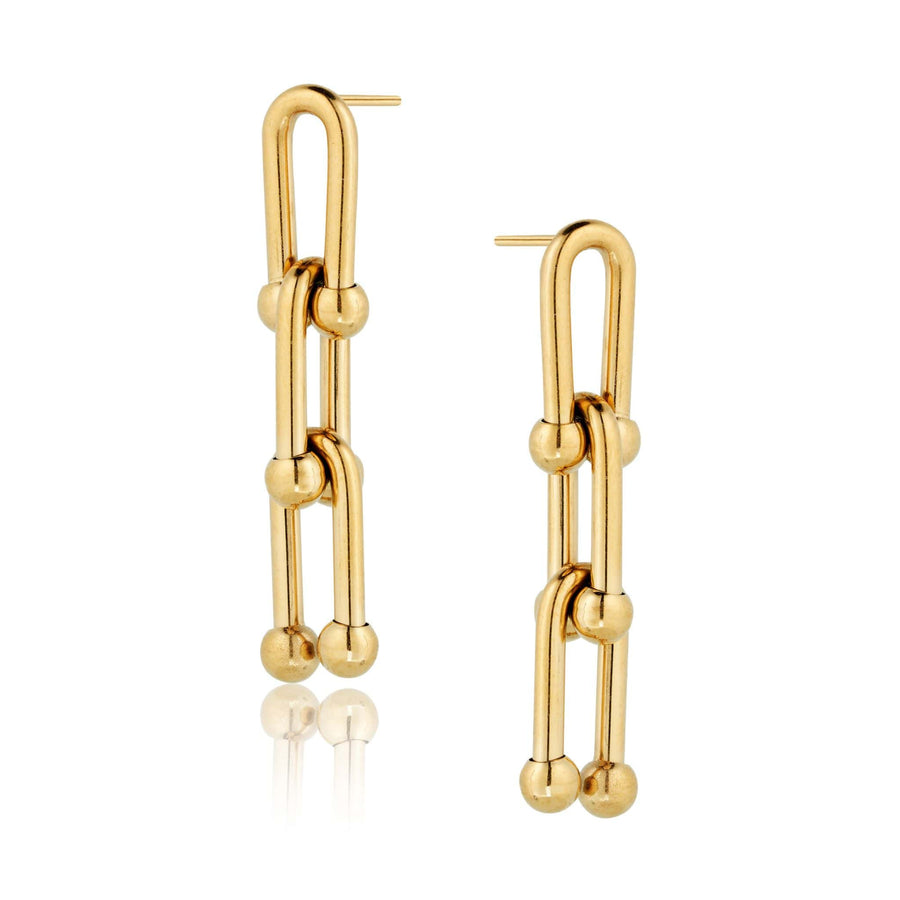 hardware earrings in gold