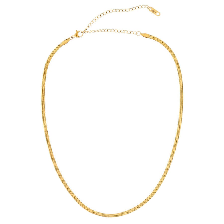 herringbone chain in gold with adjustable length