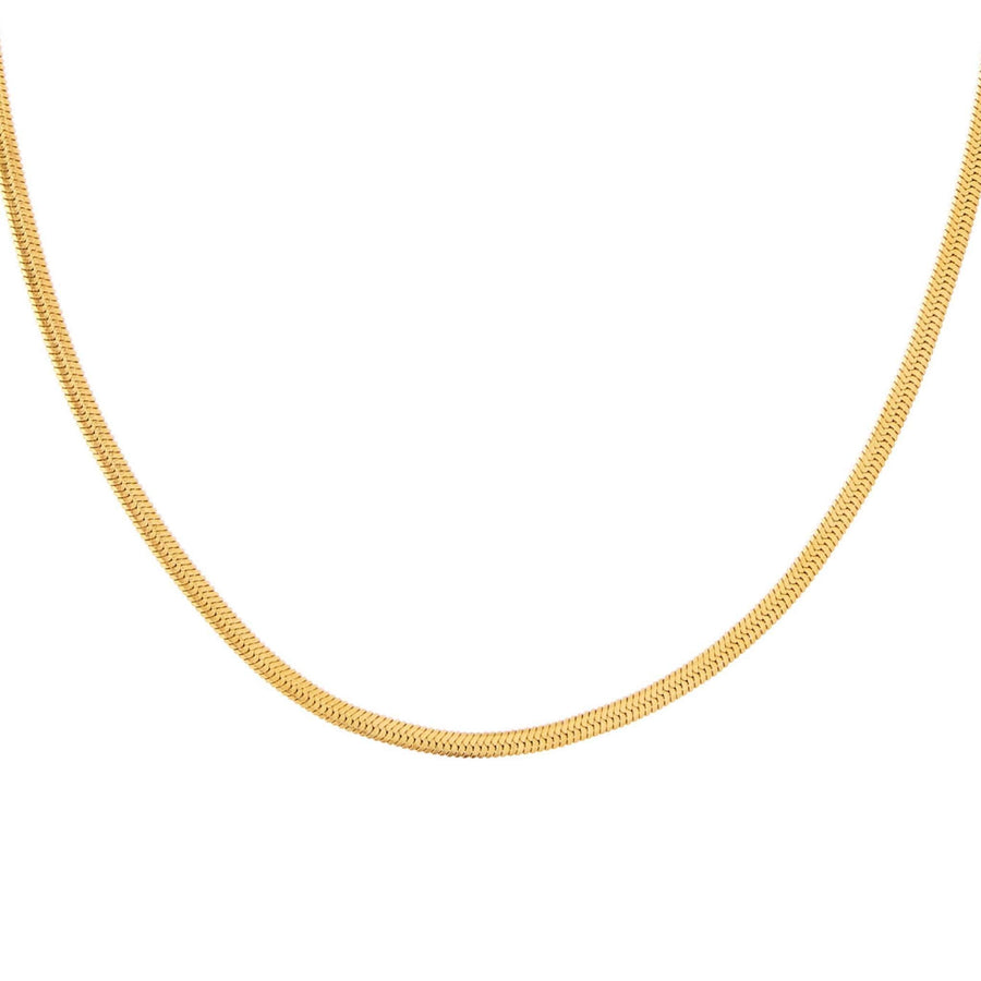 herringbone chain in gold