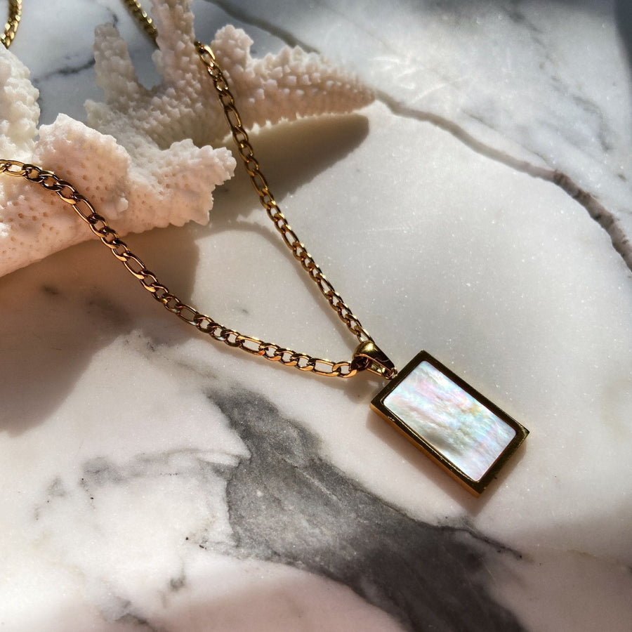 iridescent mother of pearl pendant
