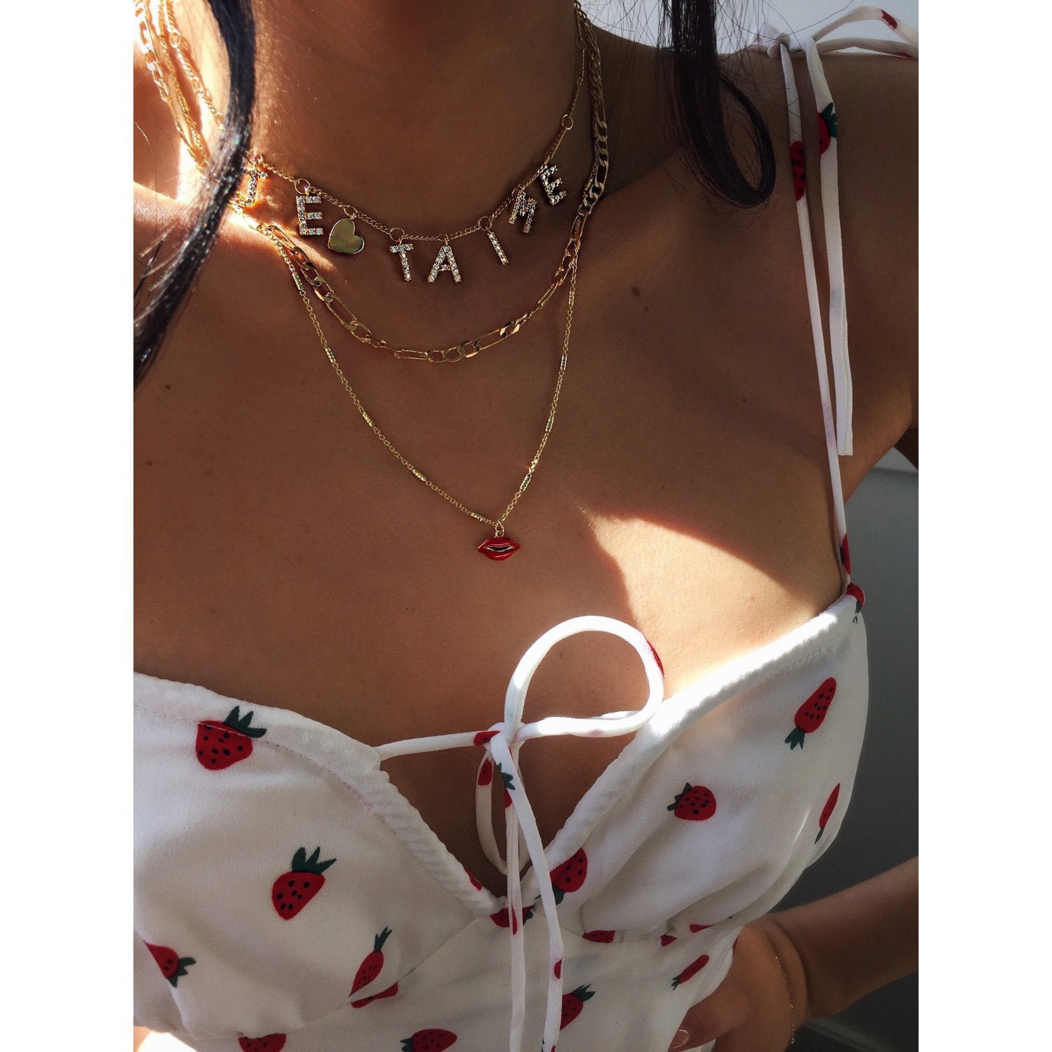 Je T'aime Necklace Gold | Je T'aime Choker Diamond | I Love You