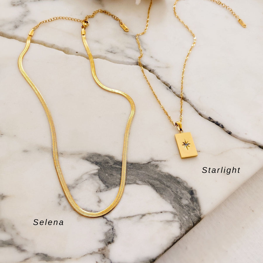 set of 2 layered gold chains