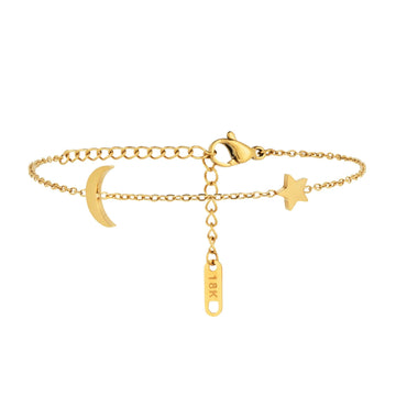 moon star bracelet in gold