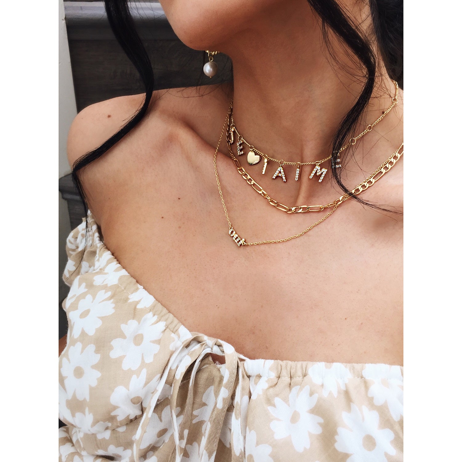 Je T'aime Necklace Gold | Je T'aime Choker Diamond | I Love You