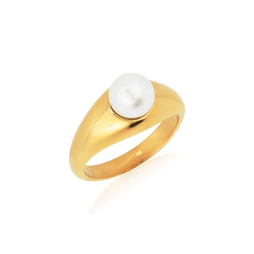 pearl chunky ring in 18K gold