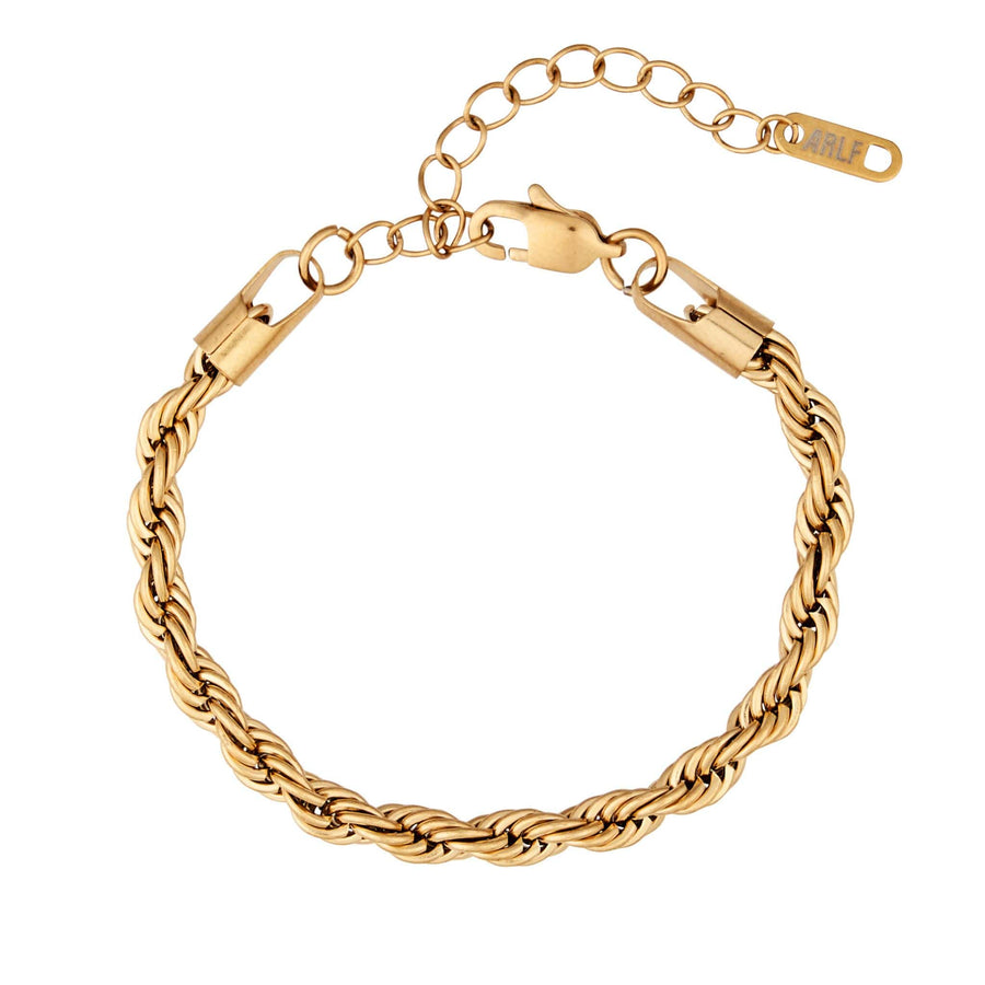 twisted rope bracelet in gold