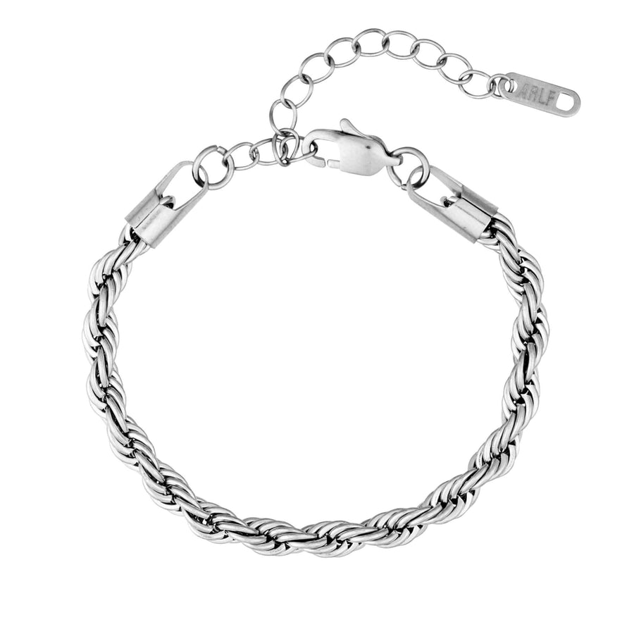 twisted rope bracelet in silver