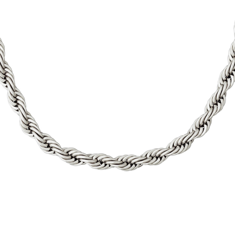 twisted rope chain in silver