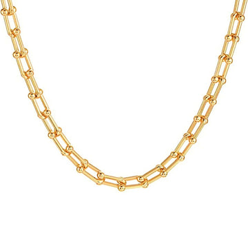 u chain ball gold necklace